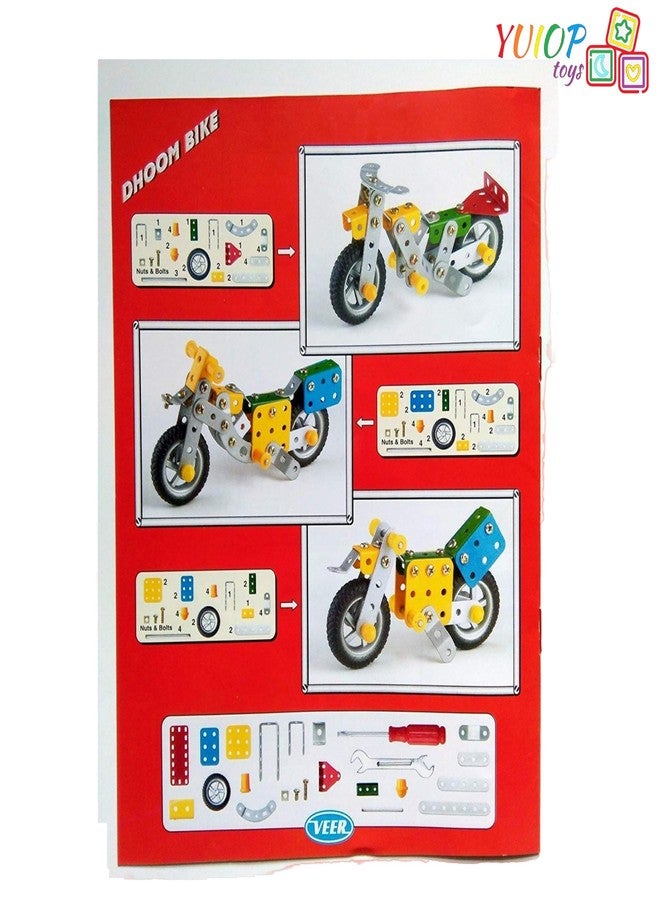 YUIOP - Little Engineer Dhoom Bike - Bike Construction Set for Kids - 16 Models - 86+ Pieces - Image 4